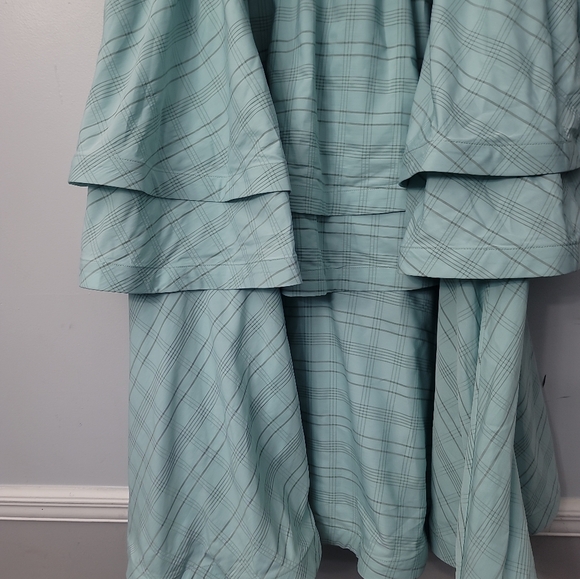 BuruTeagan Tiered Ruffle Textured Stripe Full Length A-Line Pocketed Coordinatin - Picture 5 of 12